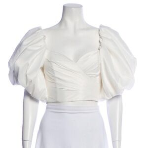 Aje White Puff Sleeve Top